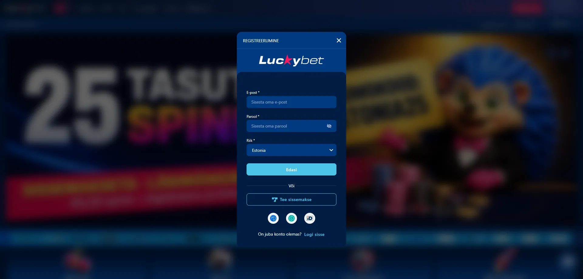 Luckybet kasiino registreerimine – loo konto kiirelt